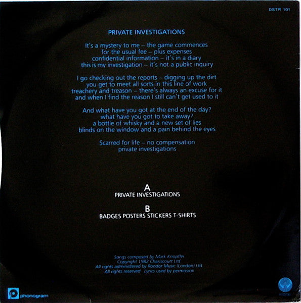 Dire Straits : Private Investigations (10", Single)
