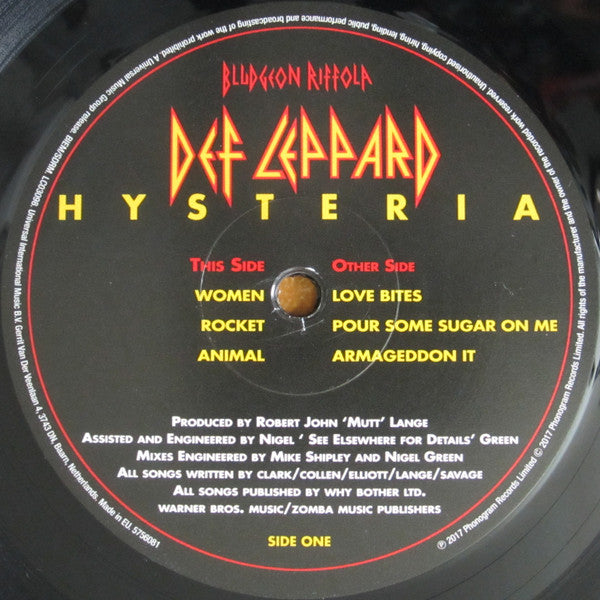 Def Leppard : Hysteria (2xLP, Album, RE, RM, Gat)