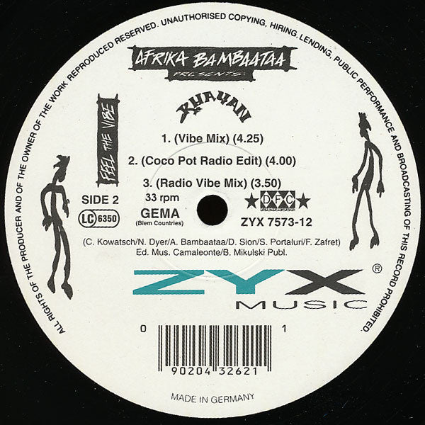 Afrika Bambaataa Presents: Khayan : Feel The Vibe (12")