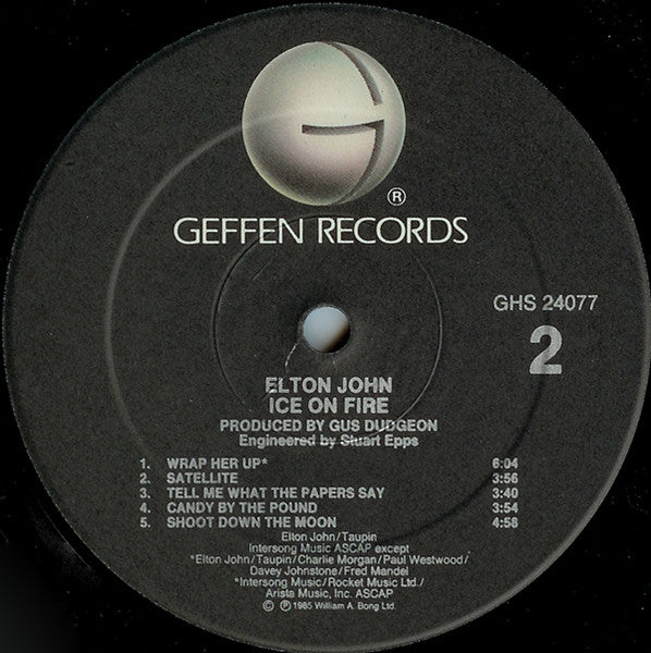 Elton John : Ice On Fire (LP, Album, Spe)