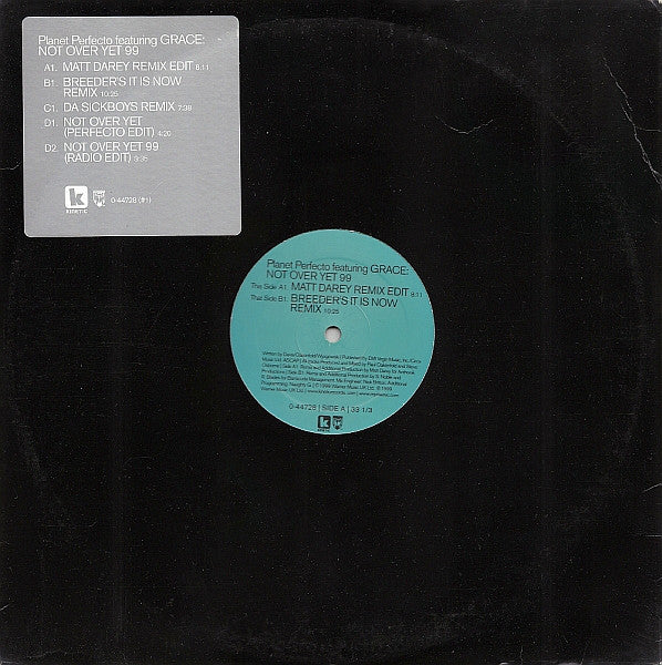 Planet Perfecto Featuring Grace : Not Over Yet 99 (2x12")