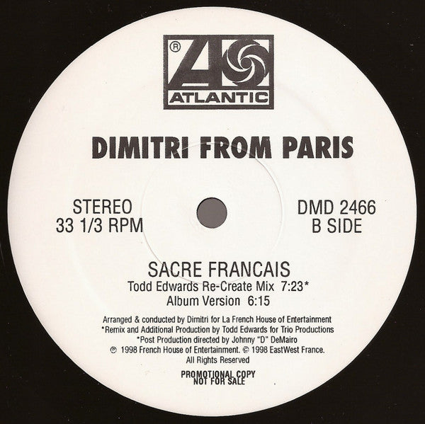 Dimitri From Paris : Sacré Français! (2x12", Promo)
