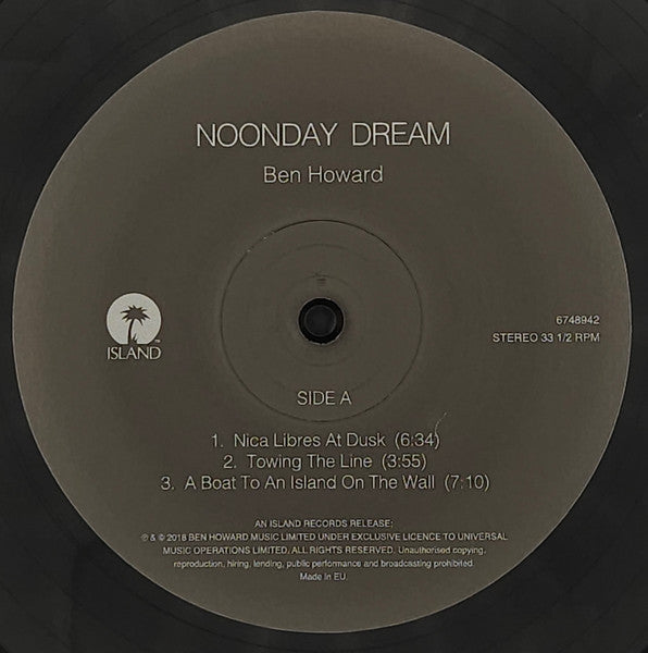 Ben Howard (2) : Noonday Dream (2xLP, Album, 180)
