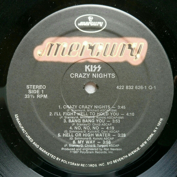 Kiss : Crazy Nights (LP, Album, 53)