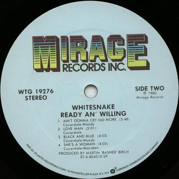 Whitesnake : Ready An' Willing (LP, Album)