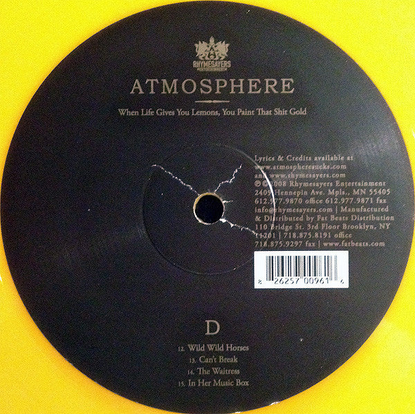 Atmosphere (2) : When Life Gives You Lemons, You Paint That Shit Gold (2xLP, Album, Ltd, Yel)