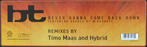BT Featuring Mike Doughty : Never Gonna Come Back Down (12")