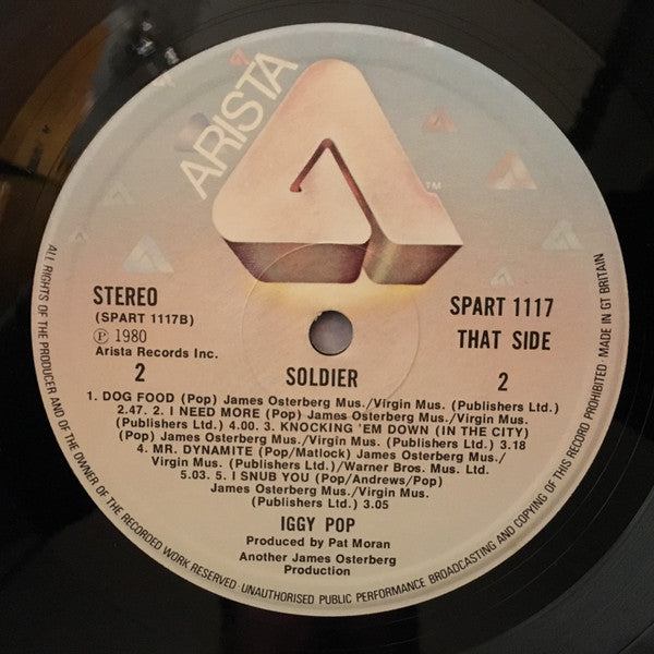Iggy Pop : Soldier (LP, Album)