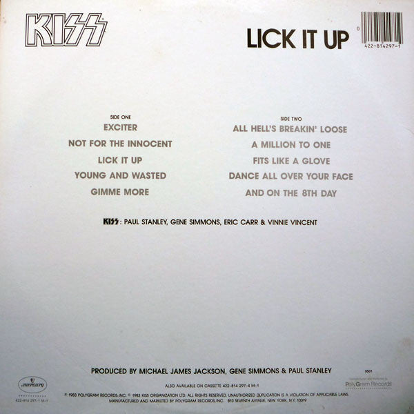 Kiss : Lick It Up (LP, Album, 56,)