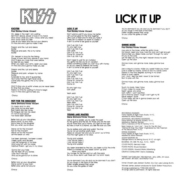 Kiss : Lick It Up (LP, Album, 56,)
