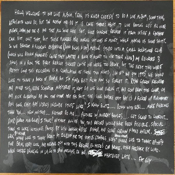 NOFX : I Heard They Suck Live!! (LP, Album, RE, Blu)