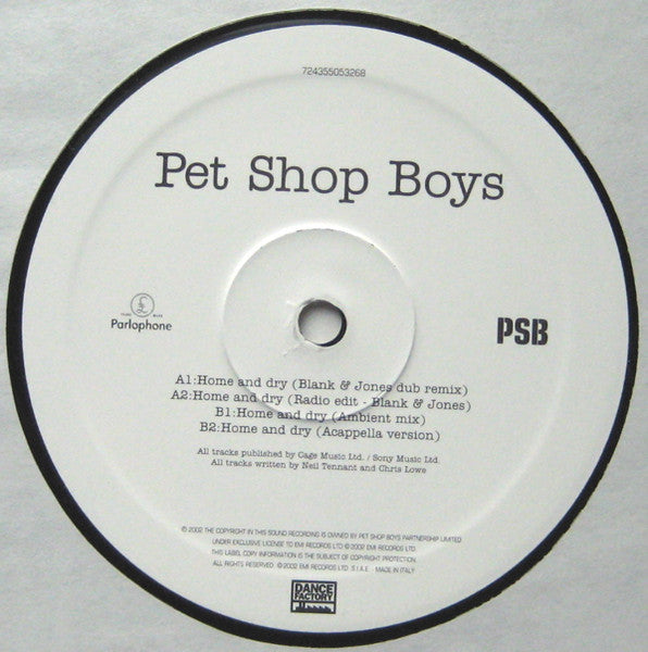 Pet Shop Boys : Home And Dry (12")