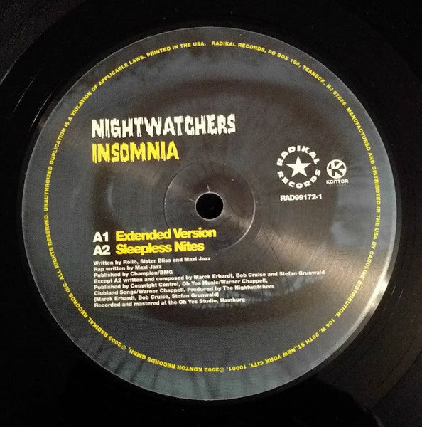 Nightwatchers : Insomnia (12")