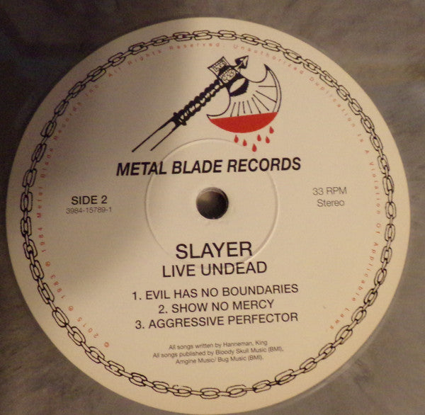 Slayer : Live Undead (12", EP, RE, RM, Gre)