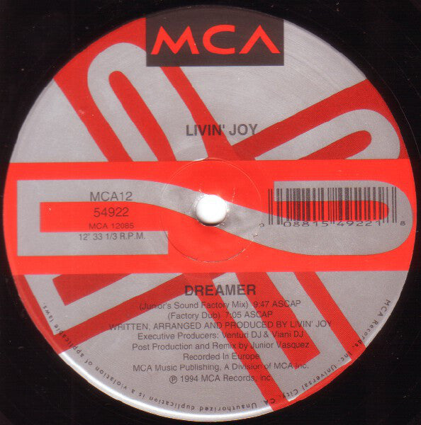 Livin' Joy : Dreamer (12", Single)