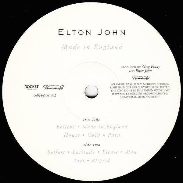 Elton John : Made In England (LP, Album, RE, RM, 180)