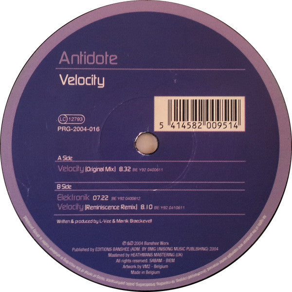 Antidote : Velocity (12")
