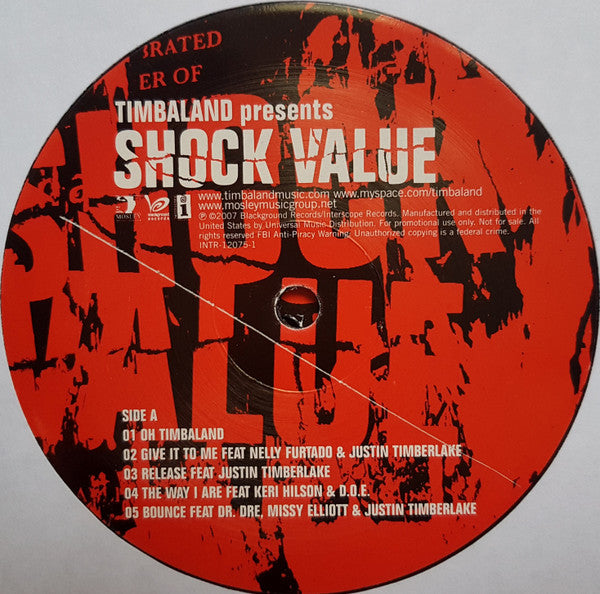 Timbaland : Shock Value (2xLP, Album, Promo, Cle)