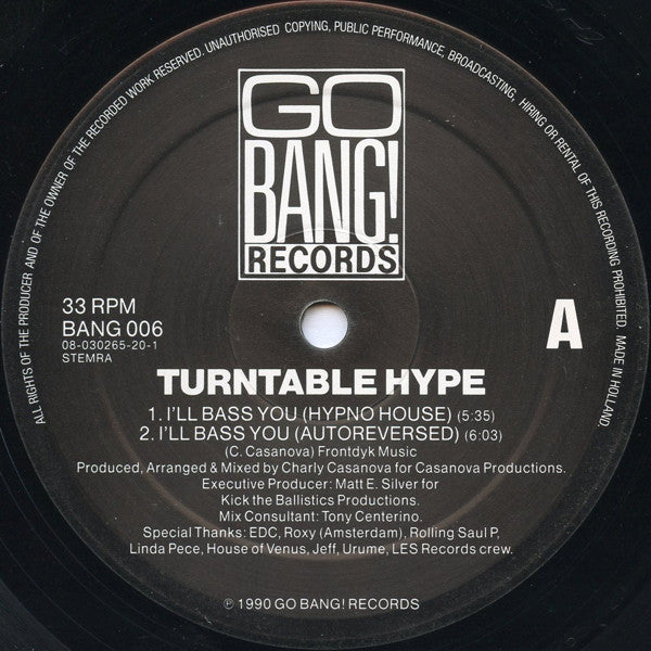 Turntable Hype : I'll Bass You / Turntable Hype (12")