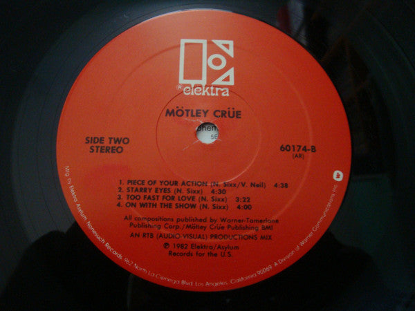 Mötley Crüe : Too Fast For Love (LP, Album, All)