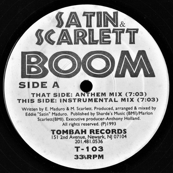 Satin & Scarlett : Boom (12")