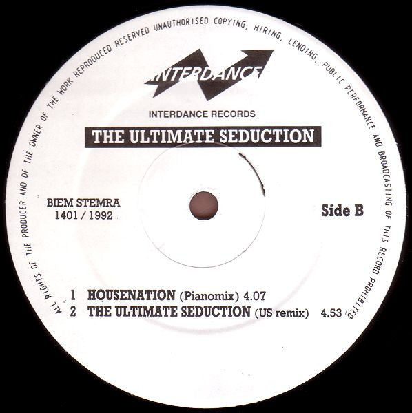 The Ultimate Seduction : Housenation (12")