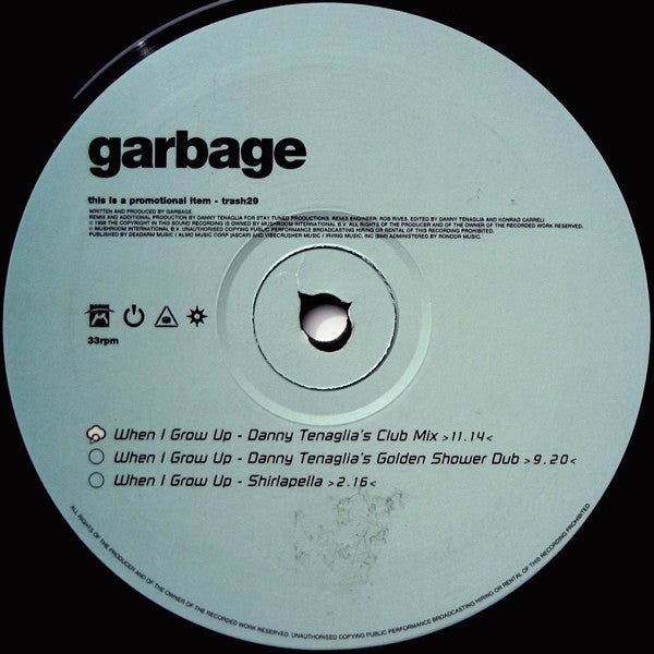 Garbage : When I Grow Up (12", Single, Promo)