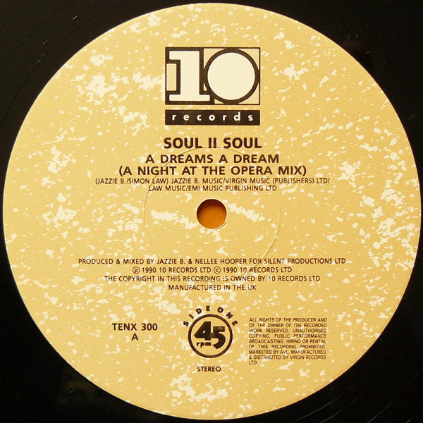 Soul II Soul : A Dreams A Dream (12", Single)