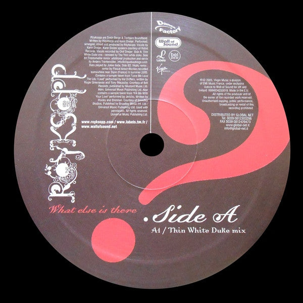 Röyksopp : What Else Is There? (12")