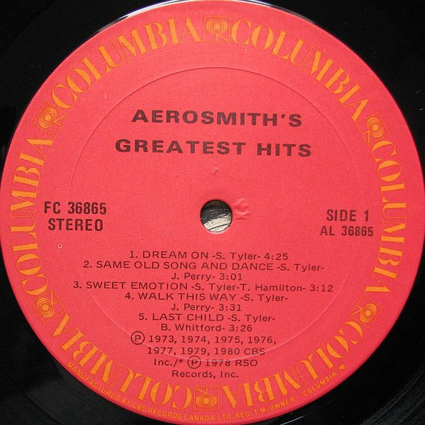 Aerosmith : Aerosmith's Greatest Hits (LP, Comp)