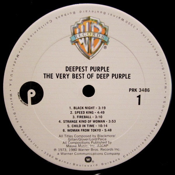 Deep Purple : Deepest Purple : The Very Best Of Deep Purple (LP, Comp, Club)
