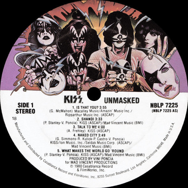 Kiss : Unmasked (LP, Album, 18,)