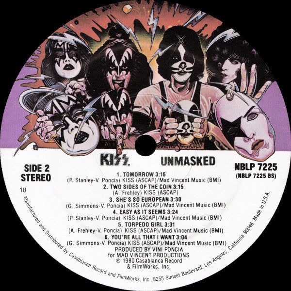 Kiss : Unmasked (LP, Album, 18,)
