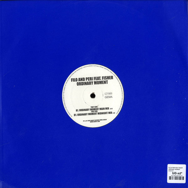 Filo & Peri Feat. Fisher (2) : Ordinary Moment (12")