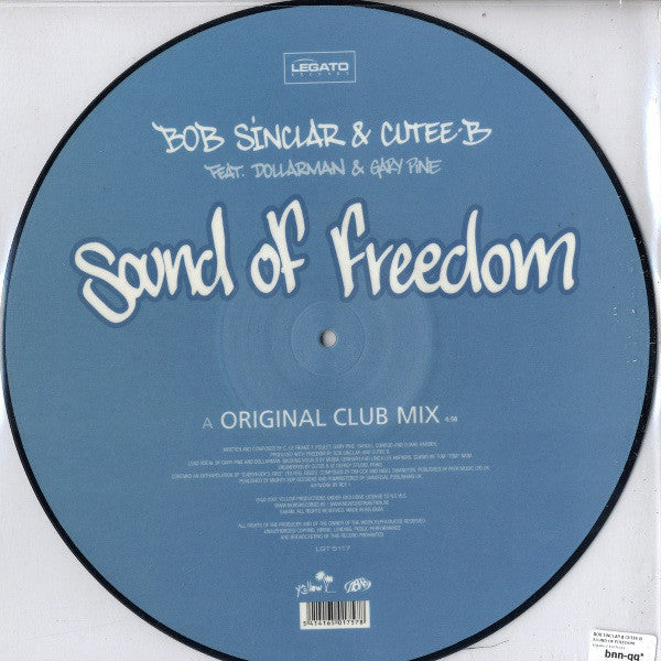 Bob Sinclar & Cutee B Feat. Gary Pine* And Dollarman : Sound Of Freedom (12", S/Sided, Pic)