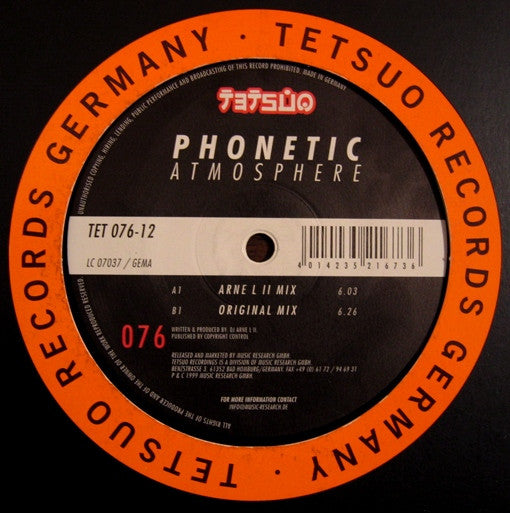 Phonetic - Atmosphere [VG+/VG+]