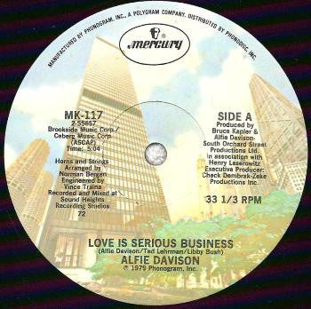 Alfie Davison - Love Is Serious Business / Knock On Any Door [VG+/VG+]